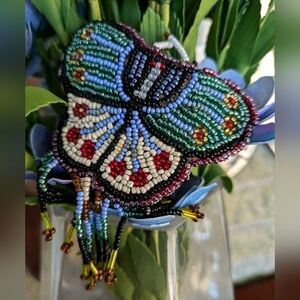 Beaded Butterfly Hair Clip